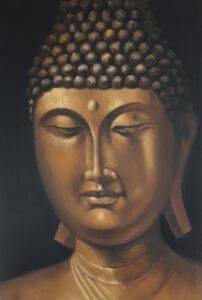 Käsinmaalattu taulu - Öljyväri - Buddha - AK-Taulucenter
